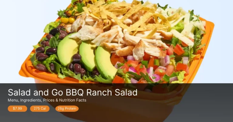 Salad and Go BBQ Ranch Menu